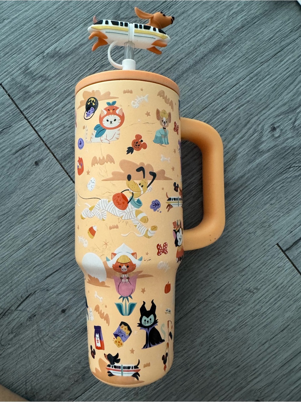 New Disney Pets Collection - Tumbler- Daschaund Straw Topper